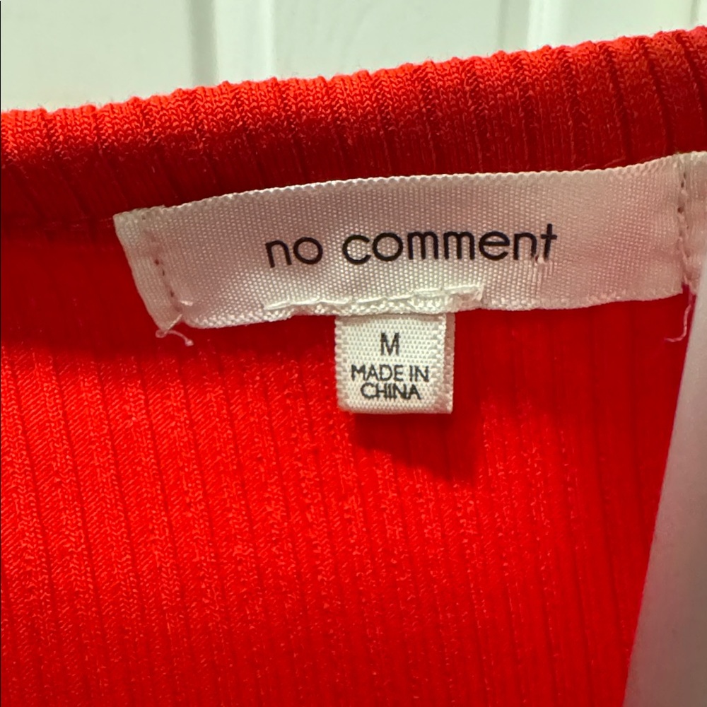 No Comment Red Ribbed Button-Front Dress - Picture 3 of 3
